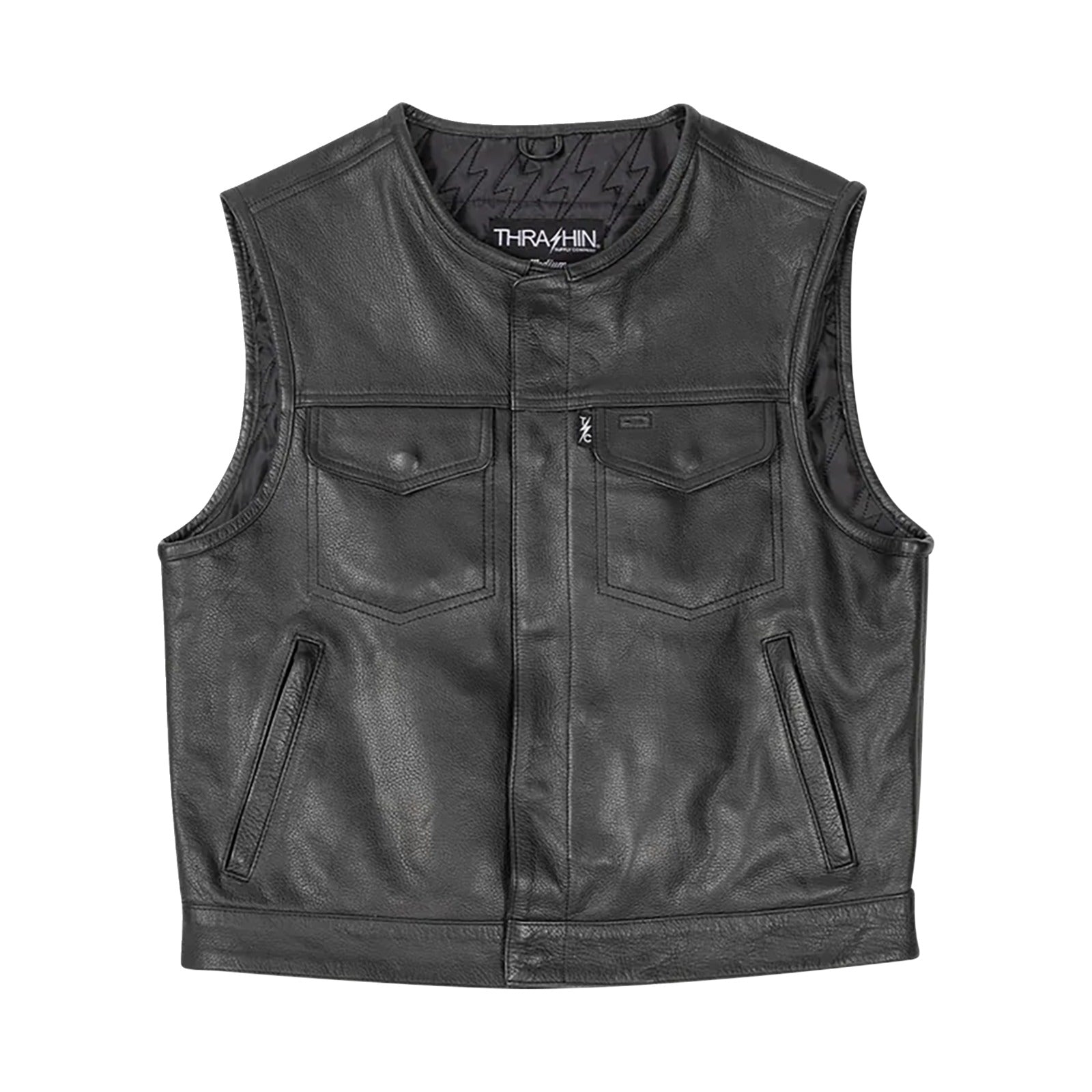 THRASHIN SUPPLY CO. - ENCINAL LEATHER SHORTY RIDING VEST - BLACK