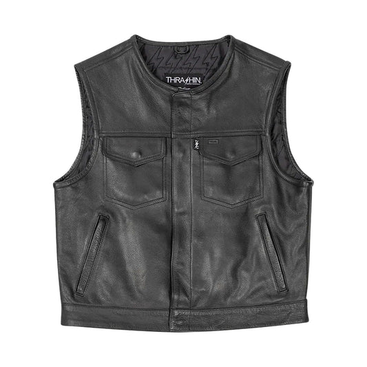 THRASHIN SUPPLY CO. - ENCINAL LEATHER SHORTY RIDING VEST - BLACK