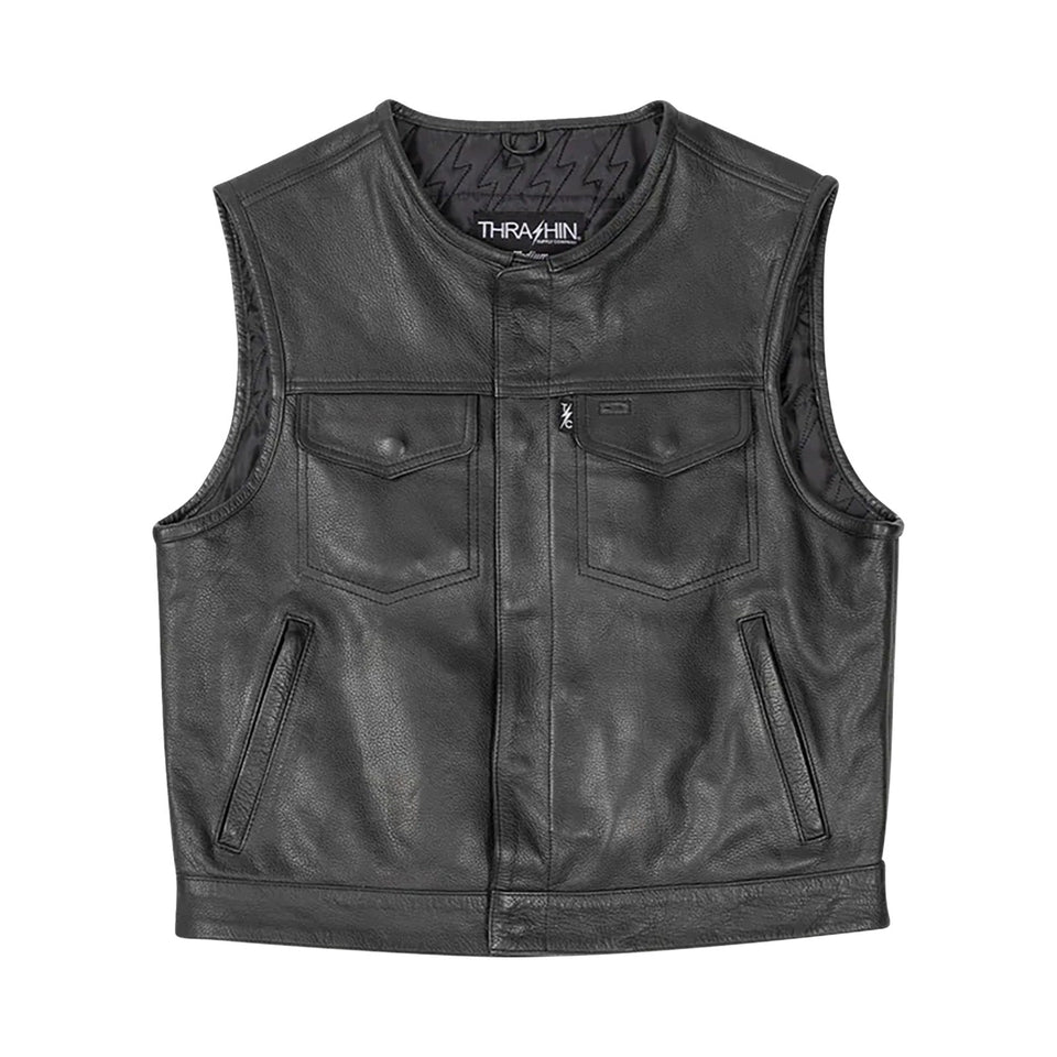THRASHIN SUPPLY CO. - ENCINAL LEATHER SHORTY RIDING VEST - BLACK