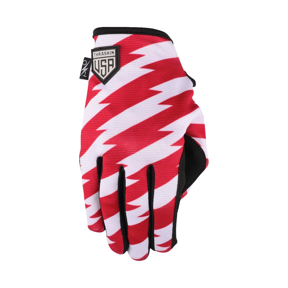 THRASHIN SUPPLY CO. - STARS & BOLTS STEALTH GLOVES - RED/BLUE