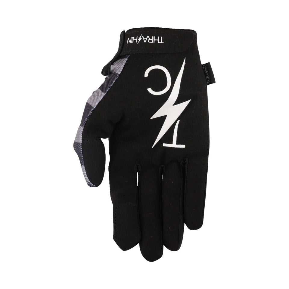 THRASHIN SUPPLY CO. - STARS & BOLTS STEALTH GLOVES - BLACK/GRAY