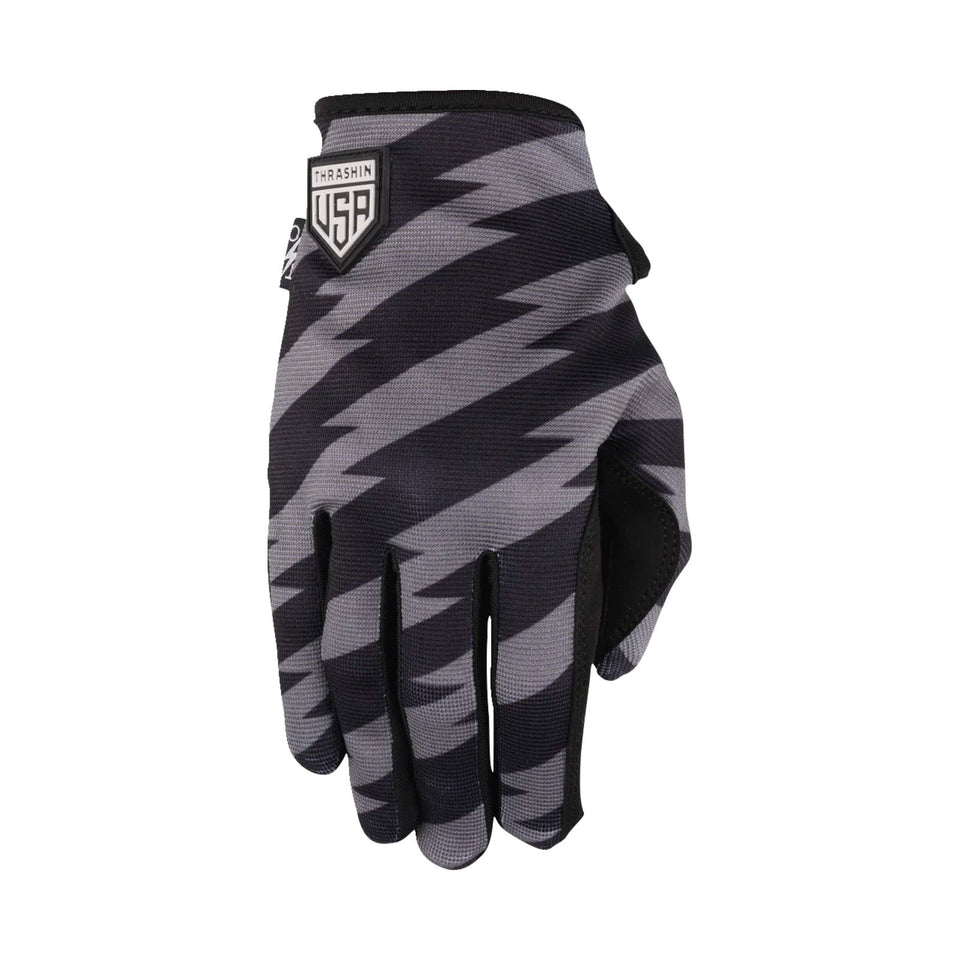THRASHIN SUPPLY CO. - STARS & BOLTS STEALTH GLOVES - BLACK/GRAY