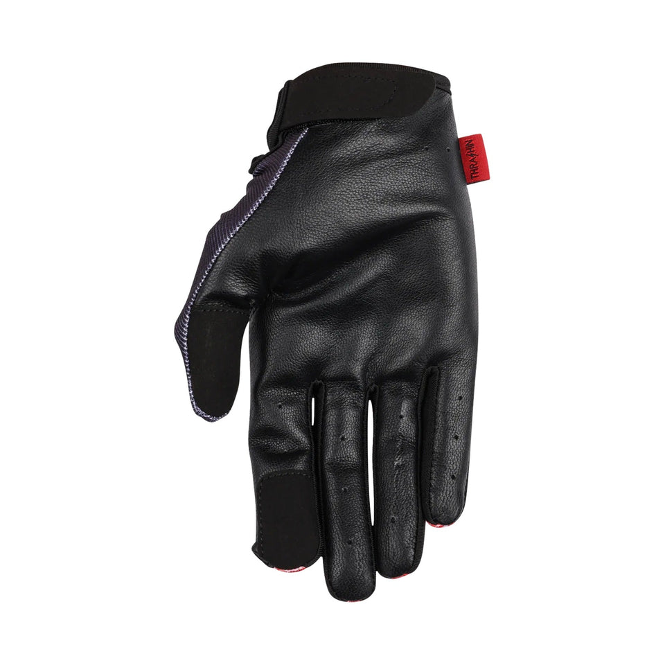 THRASHIN SUPPLY CO. - STEALTH LEATHER PALM FLAME GLOVES - RED