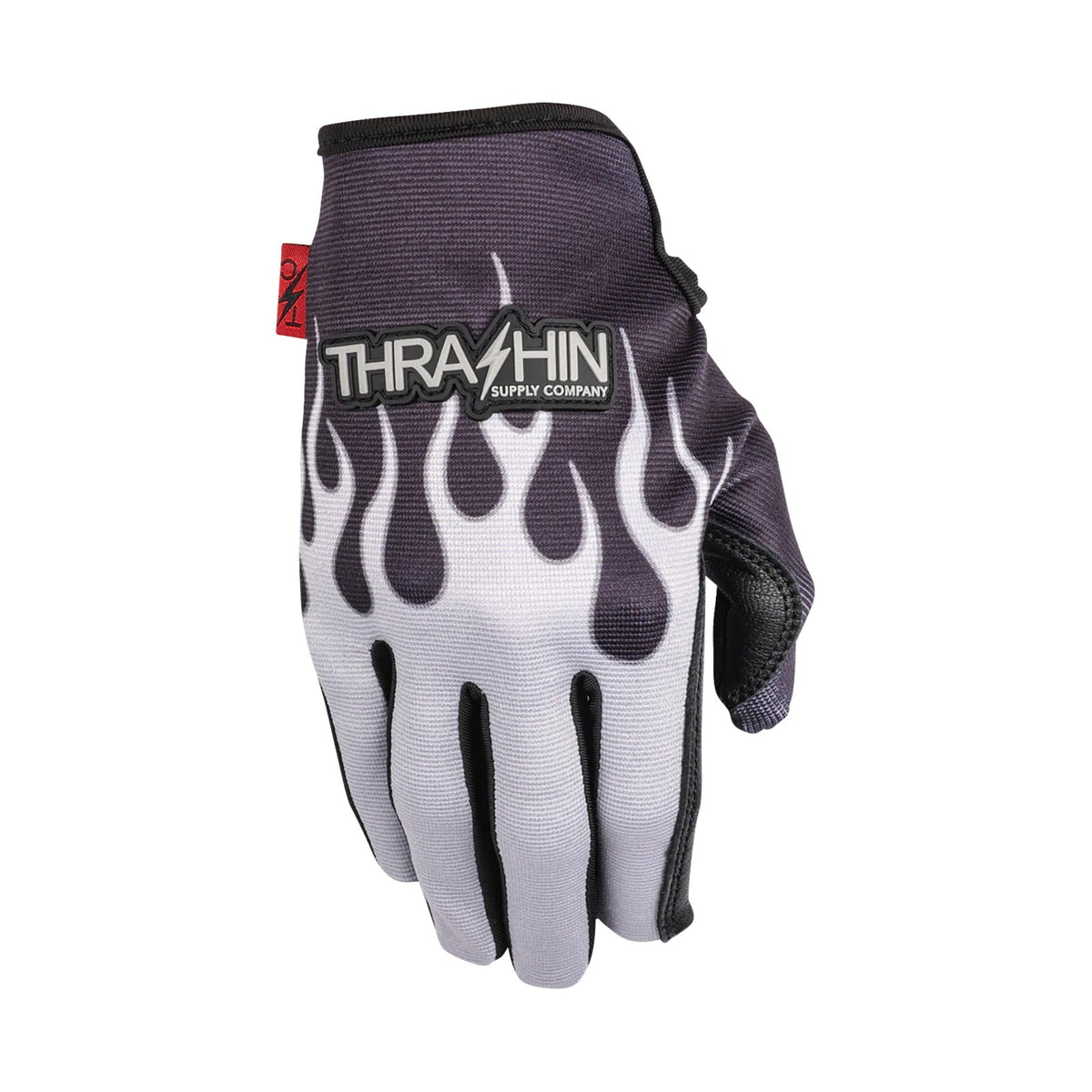 THRASHIN SUPPLY CO. - STEALTH LEATHER PALM FLAME GLOVES - GRAY