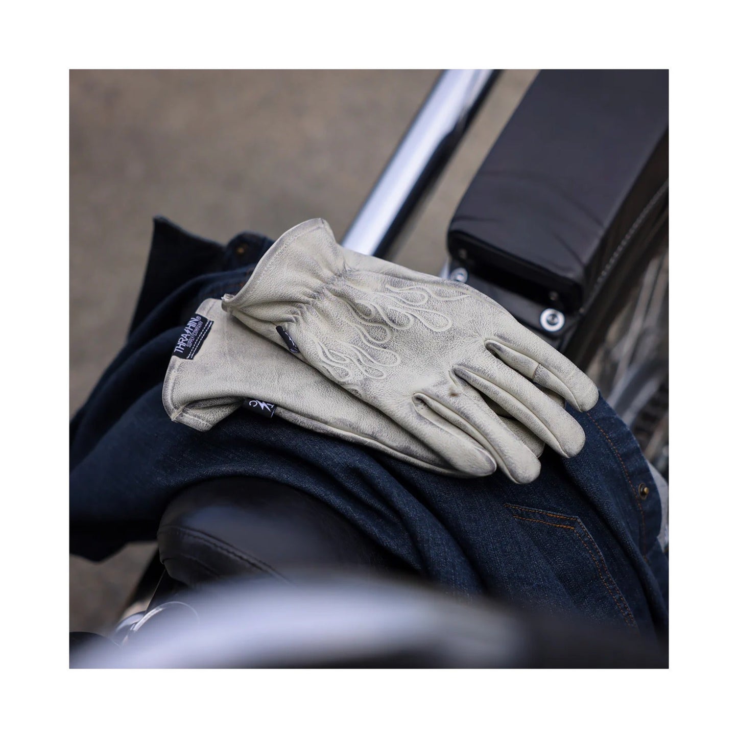 THRASHIN SUPPLY CO. - ROPER LEATHER GLOVES - BONE WHITE