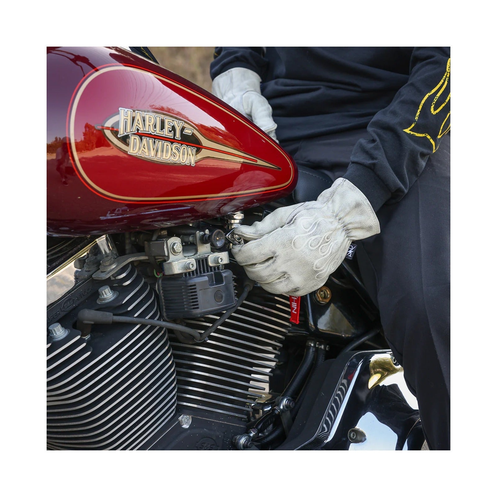 THRASHIN SUPPLY CO. - ROPER LEATHER GLOVES - BONE WHITE
