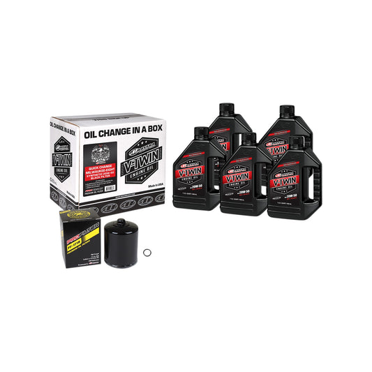 MAXIMA RACING OIL - QUICK CHANGE M8 SYNTHETIC 20W-50 OIL CHANGE KIT - BLACK FILTER