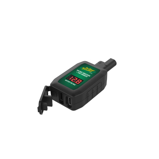BATTERY TENDER - BATTERY TENDER USB CHARGERS AND ACCESSORIES - LCD VOLTAGE INDICATOR W/ USB & USB TYPE-C CHARGING ADAPTERS