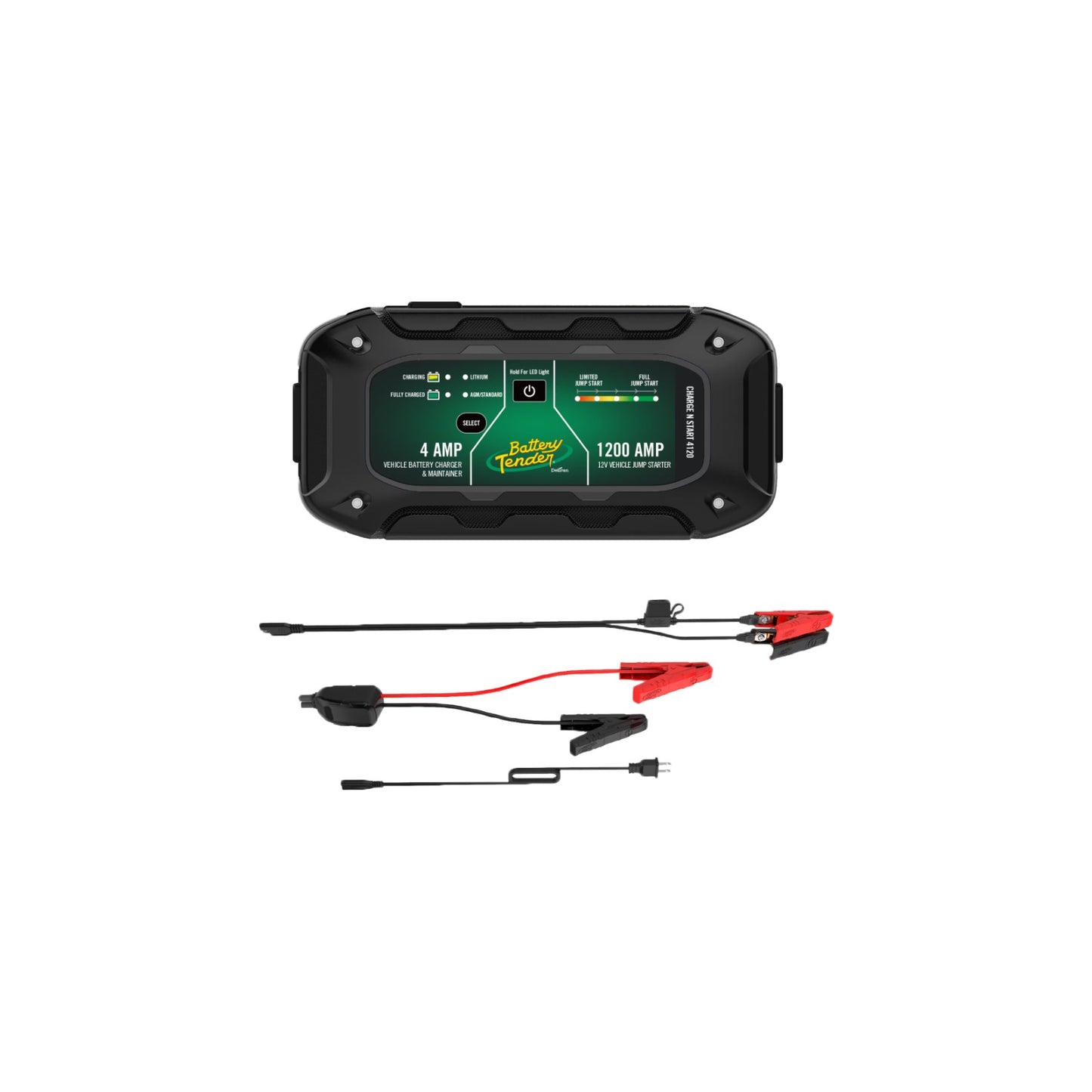 BATTERY TENDER - CHARGE N START BATTERY CHARGER/JUMP STARTER - CHARGENSTART 4AMP BTRY CHARGER & 1200 AMP JUMP STARTER