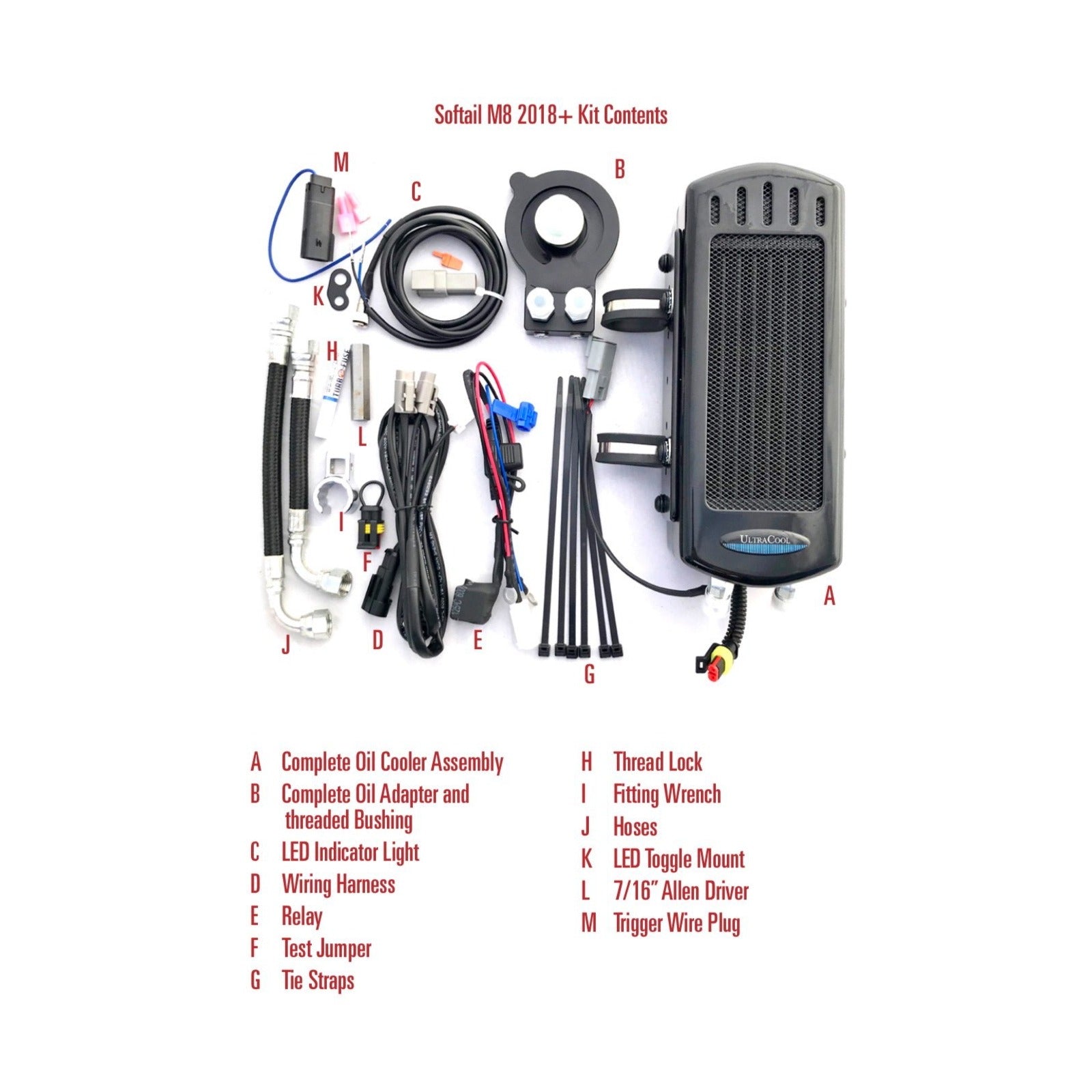 ULTRACOOL - SIDE MOUNT OIL COOLER M8 SOFTAIL 17-23 GLOSS BLK