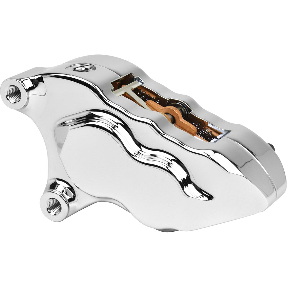 HAWG HALTERS INC - 4 PISTON FRONT CALIPER L/H CHROME W/ 11.8" ROTOR