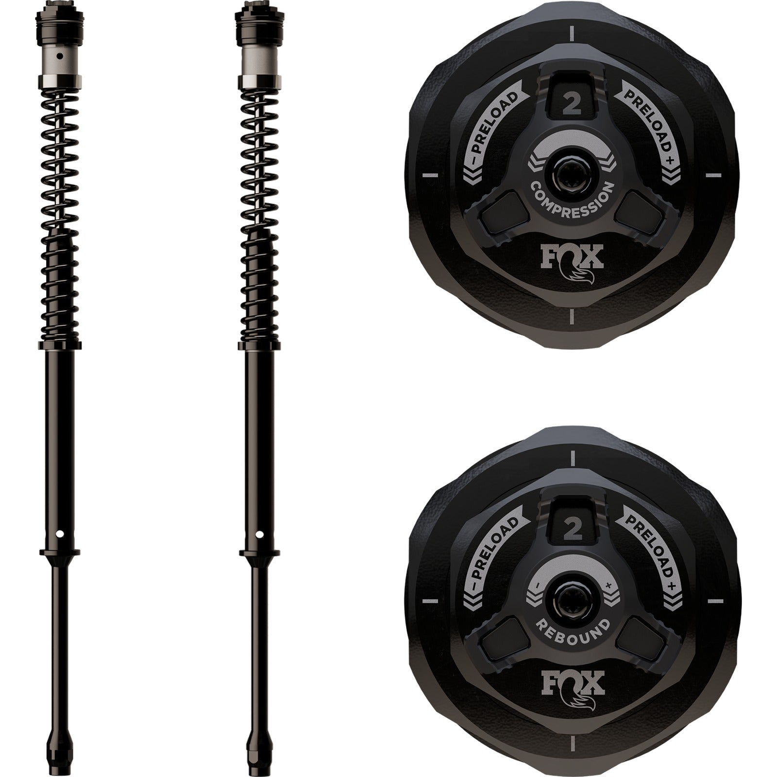 FOX - DUAL ADJUSTABLE CARTRIDGE KITS - DUAL ADJ 49MM CARTRIDGE KIT 14-25 FLH NON INVERTED