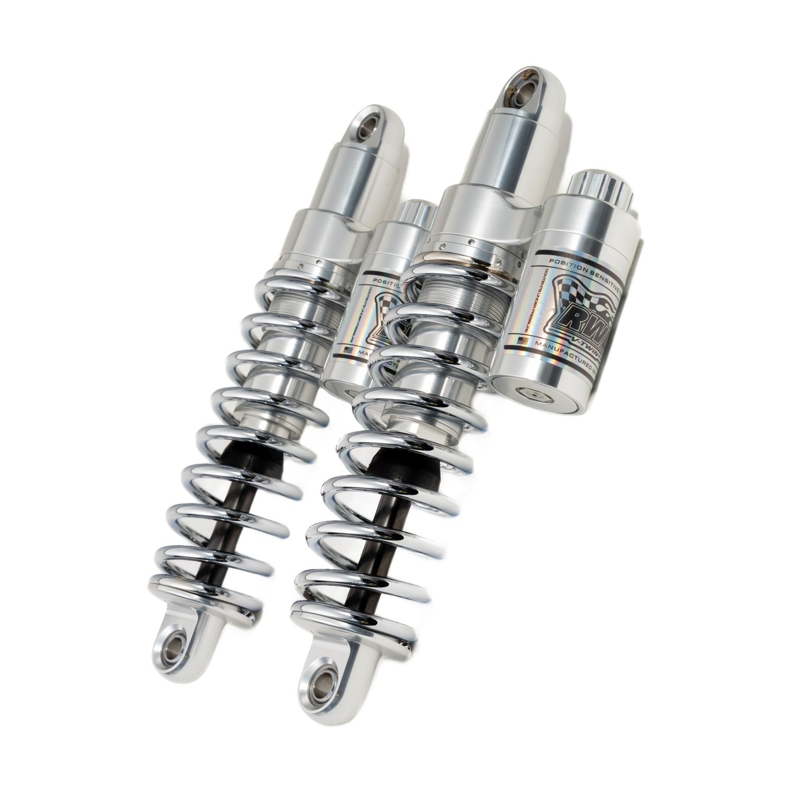 RWD RS-2 Rear Shock Absorber for 1991 - 2017 Dyna (POLISHED BODY / CHROME SPRINGS)