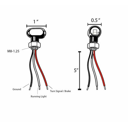 EAGLE LIGHTS MINI BULLET REAR LED BRAKE/TURN SIGNAL (2 LIGHTS INCLUDED)