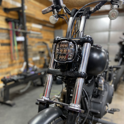 FXR / DYNA / SPORTSTER MOUNTING BRACKET AND WIRING HARNESS FOR ADAPT XP AND 360 6"