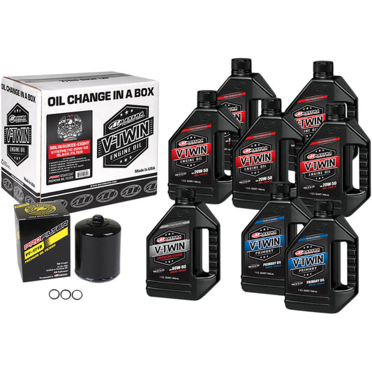 MAXIMA RACING OIL M8 Synthetic 20W-50 Oil Change Kit - Black Filter