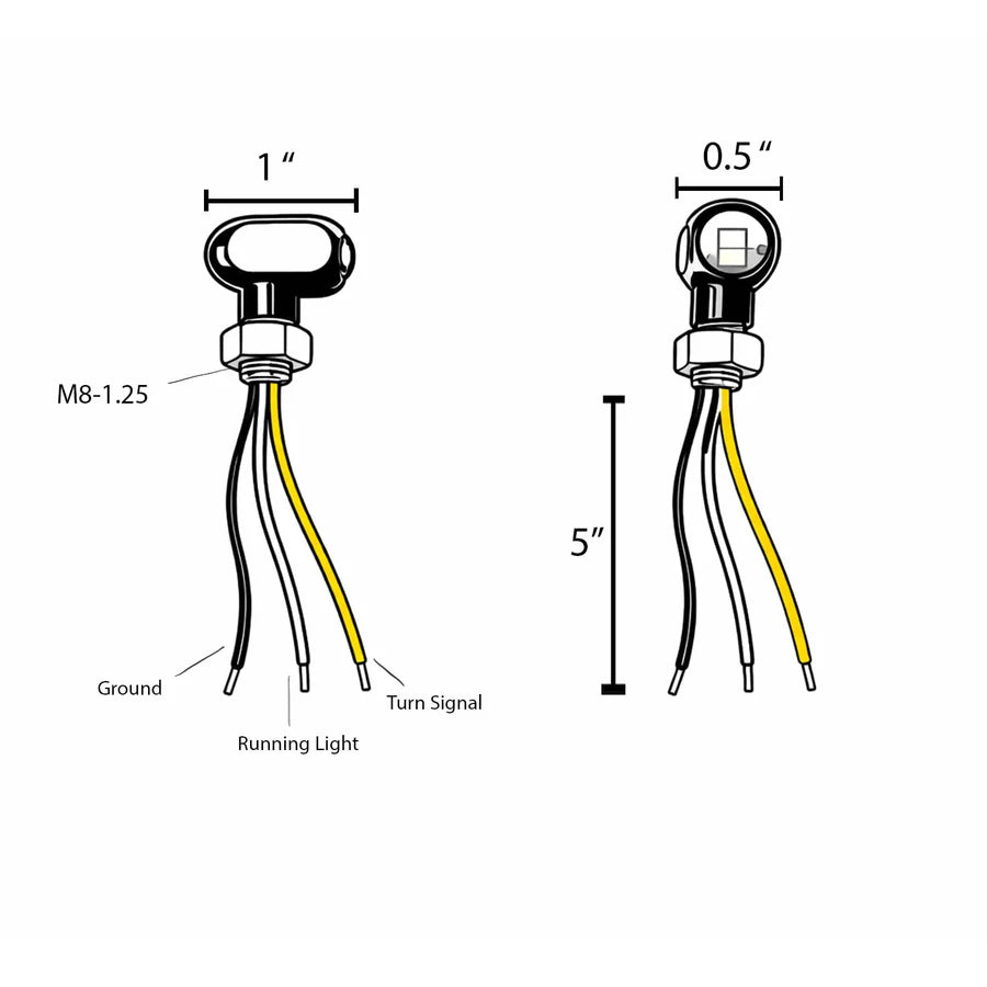 EAGLE LIGHTS MINI BULLET FRONT LED TURN SIGNAL (2 LIGHTS INCLUDED)