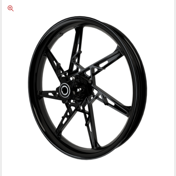 SMT PS.04 black double cut Harley wheel