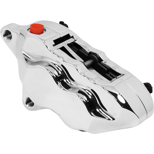 HAWG HALTERS INC - 4 PISTON FRONT CALIPER L/H CHROME 00-UP W/ 11.5" ROTOR