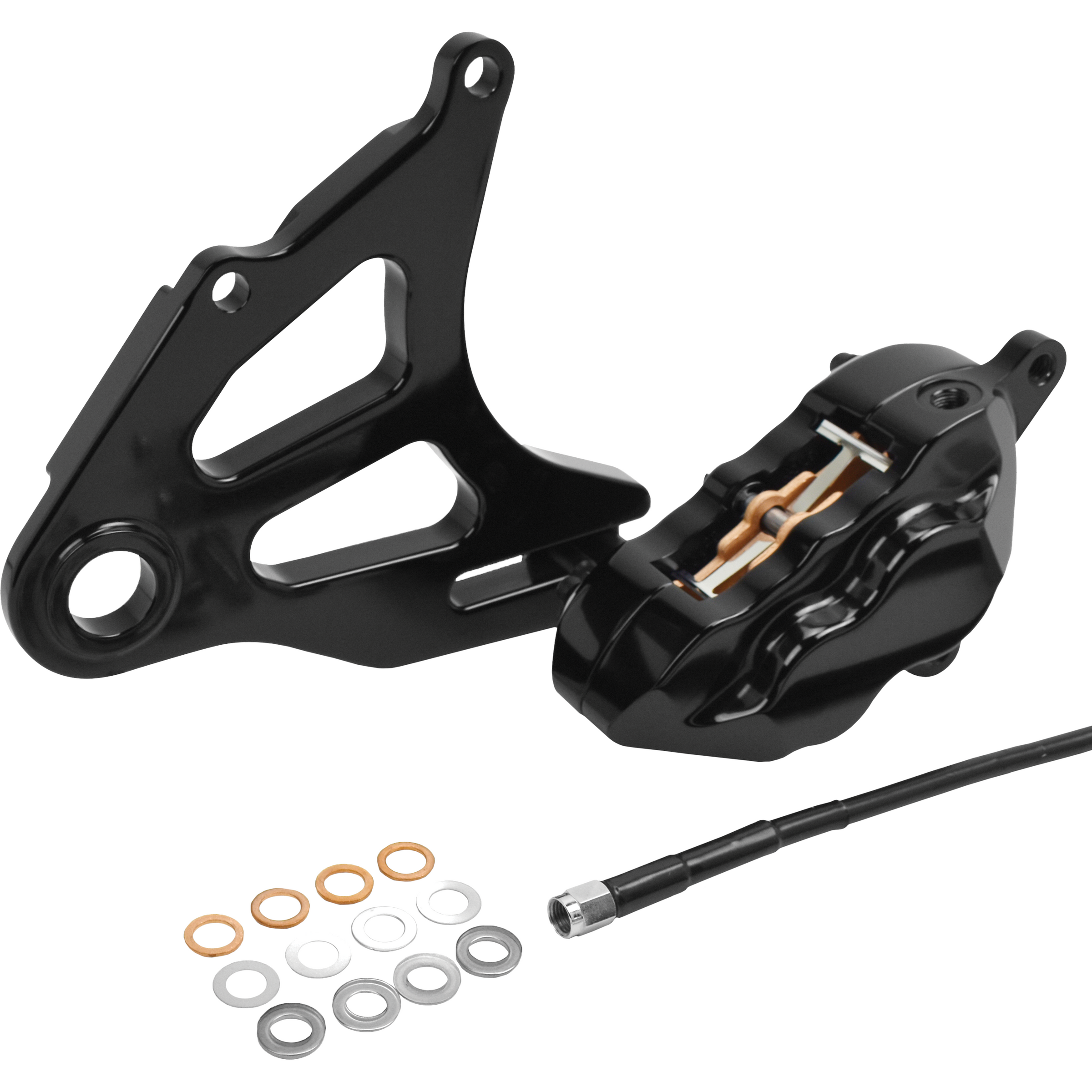 HAWG HALTERS INC - 4 PIST REAR CALIPER KIT BLACK ST 18-UP