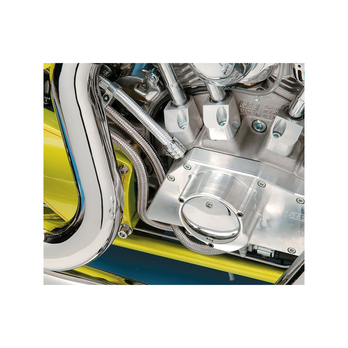 DRAG SPECIALTIES - BRAIDED OIL/FUEL HOSE - STAINLESS STEEL - 3/8" X 6'