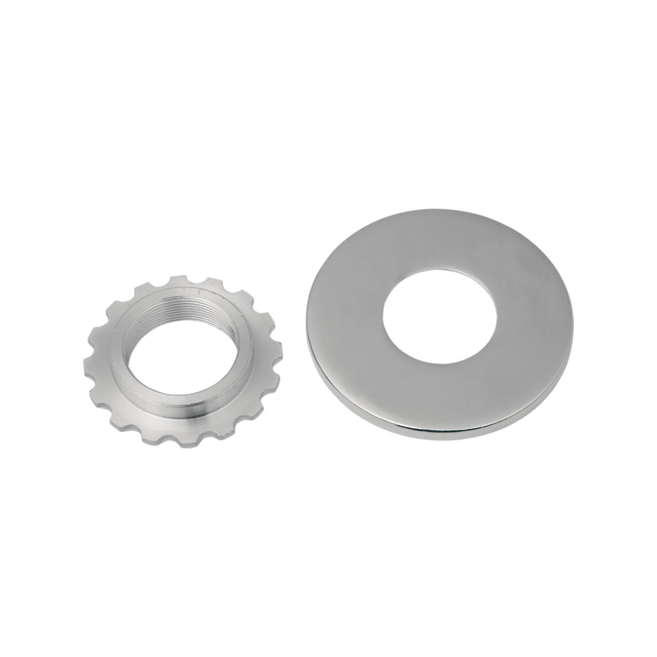 DRAG SPECIALTIES - STEERING STEM BEARING ADJUSTING NUT WITH DUST COVER - CHROME