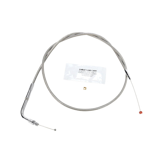 BARNETT - STAINLESS STEEL THROTTLE CABLE - +6" - DYNA/FXR/SOFTAIL