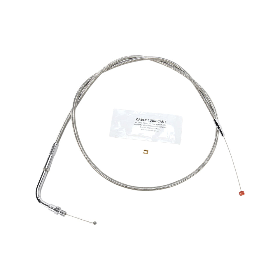 BARNETT - STAINLESS STEEL THROTTLE CABLE - +6" - DYNA/FXR/SOFTAIL