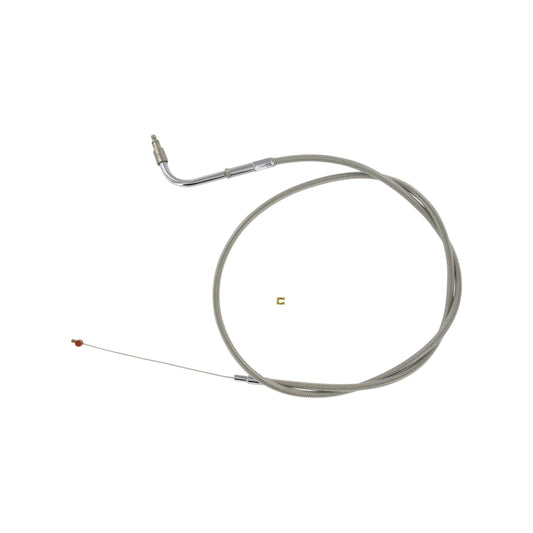 BARNETT - STAINLESS STEEL THROTTLE CABLE - +6" - DYNA/FXR/SOFTAIL