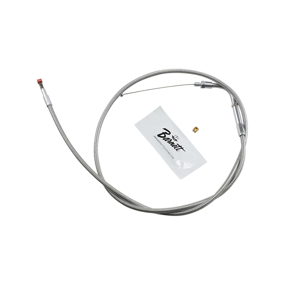 BARNETT - STAINLESS STEEL IDLE CABLE - +6" - DYNA/FXR/SOFTAIL