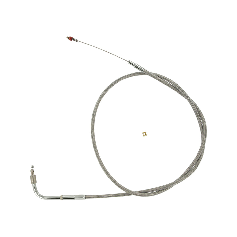 BARNETT - STAINLESS STEEL IDLE CABLE - +6" - DYNA/FXR/SOFTAIL