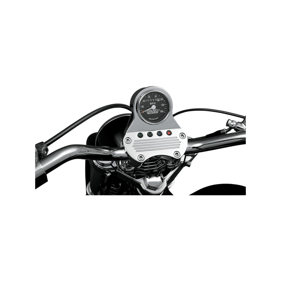 DRAG SPECIALTIES - 2.4" MPH MINI LED MECHANICAL SPEEDOMETER/INDICATORS - CHROME HOUSING - BLACK FACE - 2:1
