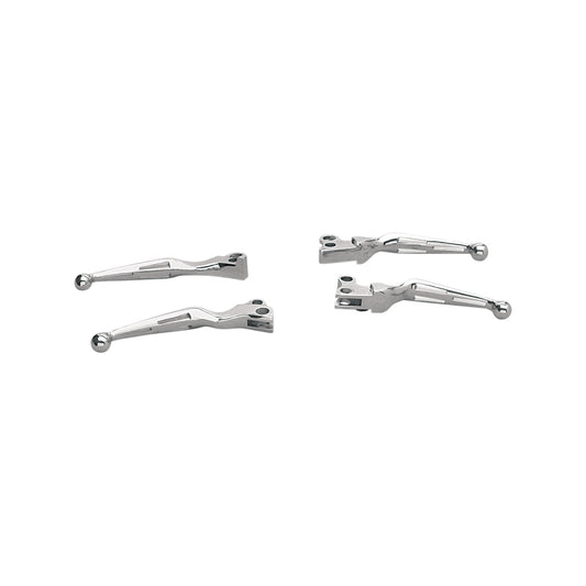 DRAG SPECIALTIES - SLOTTED WIDE BLADE LEVER SET - CHROME