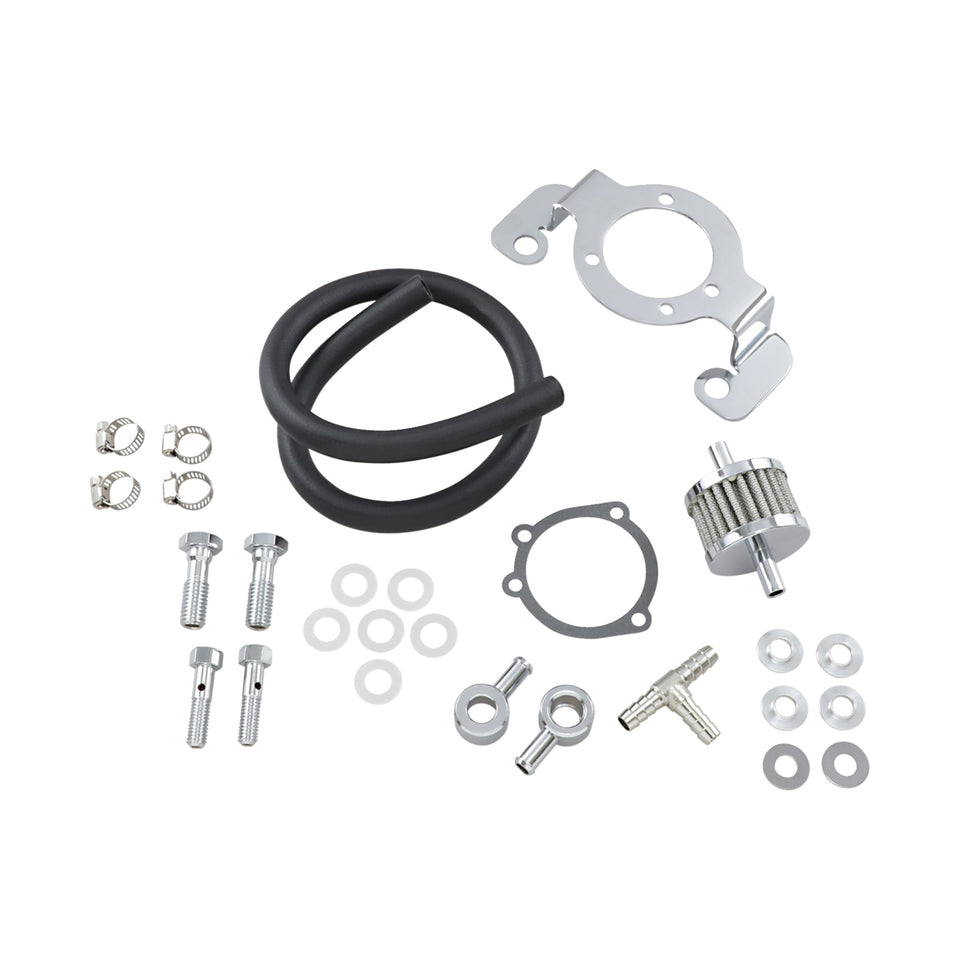 DRAG SPECIALTIES - CRANKCASE BREATHER WITH SUPPORT BRACKET KIT - BIG TWIN