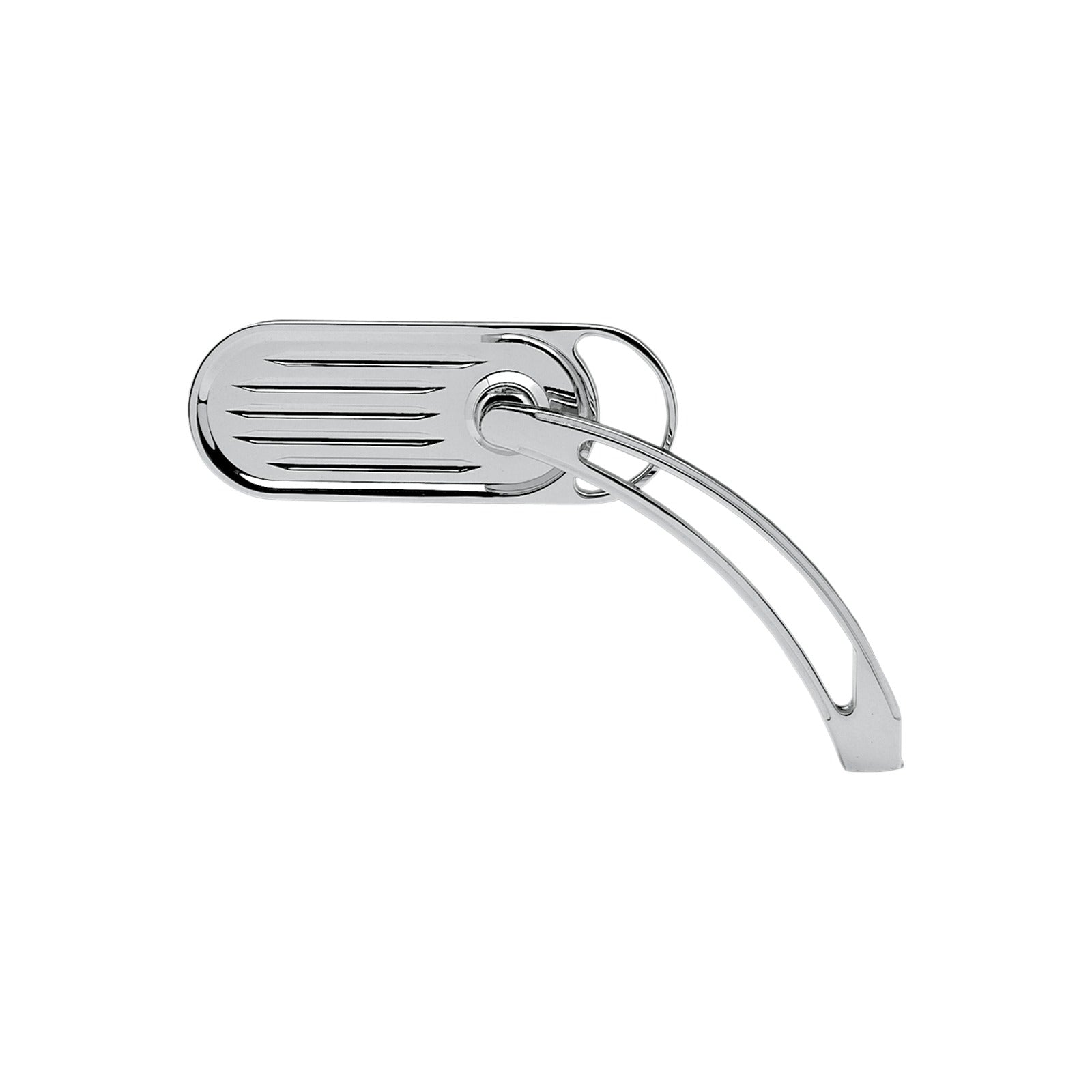 ARLEN NESS - MIRROR - SIDE VIEW - GROOVED SLINGSHOT - OVAL - CHROME