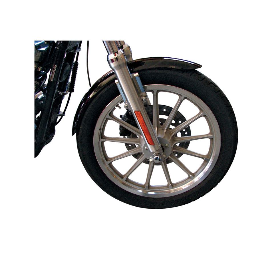 DRAG SPECIALTIES - XLX-STYLE FRONT FENDER WITH CHROME SIDE BRACES - NATURAL - HD