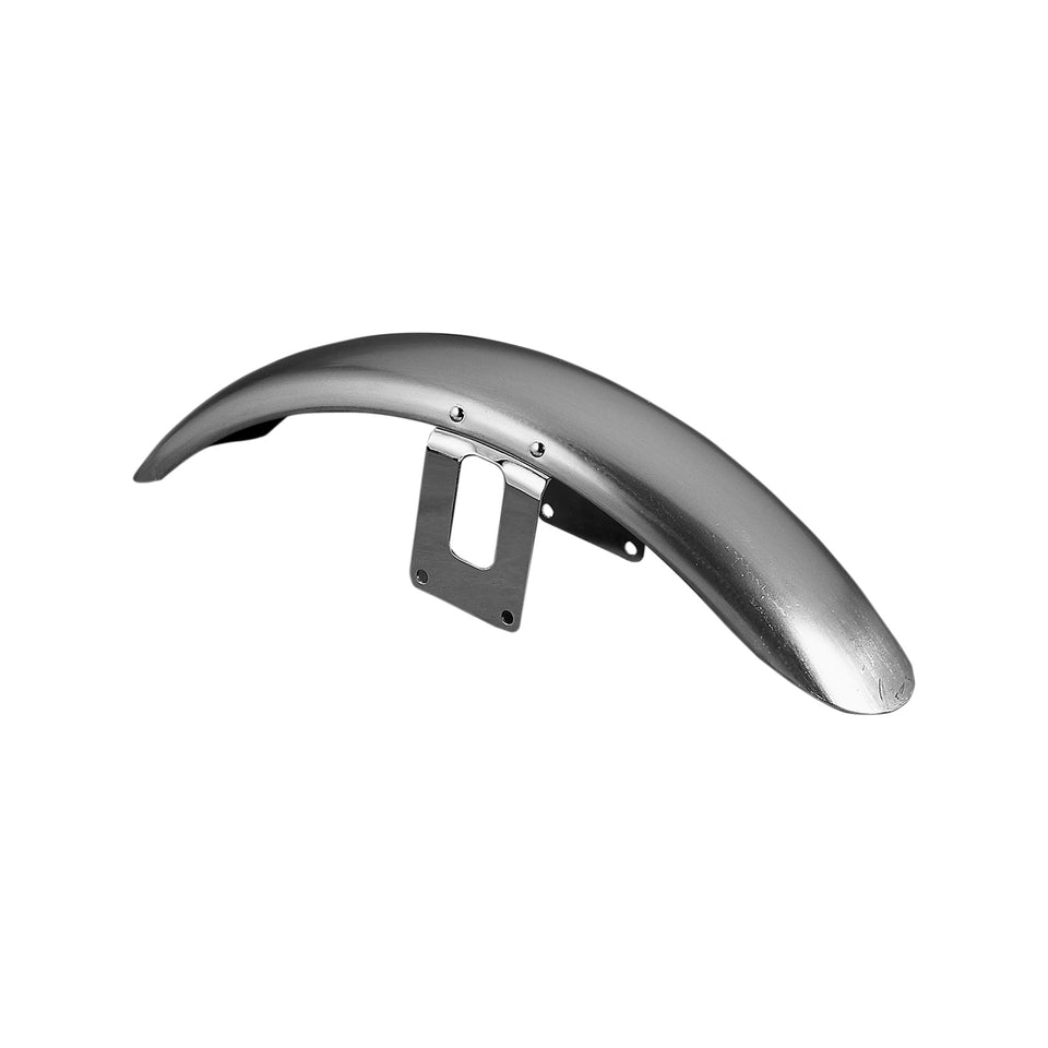 DRAG SPECIALTIES - XLX-STYLE FRONT FENDER WITH CHROME SIDE BRACES - NATURAL - HD