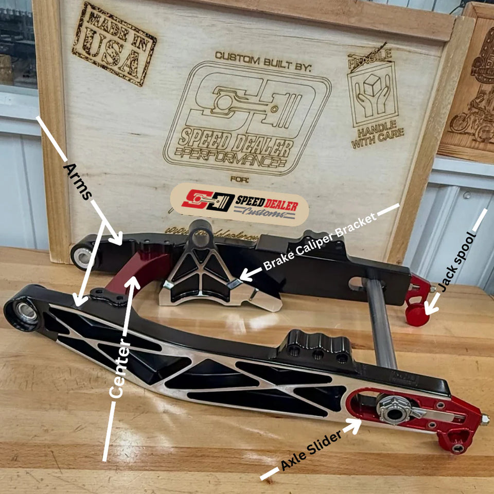 SPEED DEALER CUSTOMS SWINGARM - HARLEY DAVIDSON DYNA 2000-2005