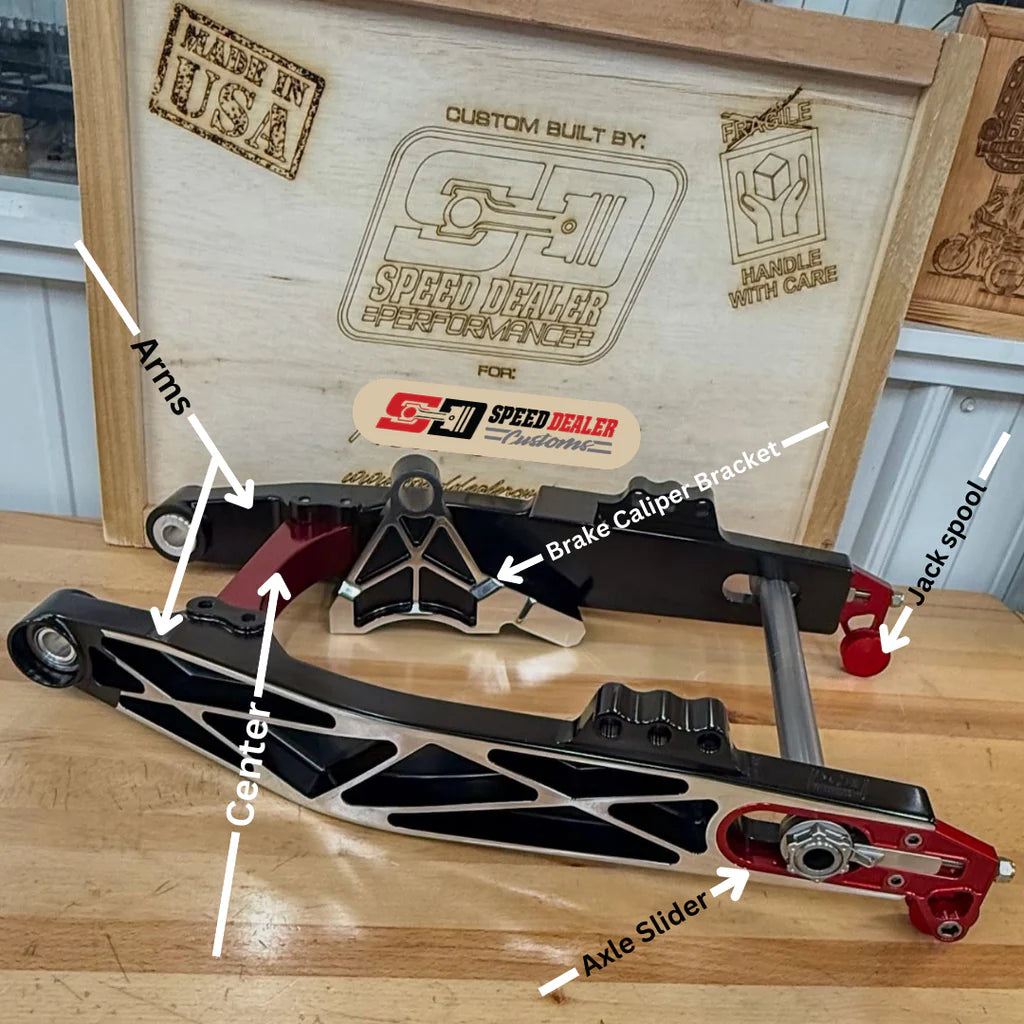 SPEED DEALER CUSTOMS SWINGARM - HARLEY DAVIDSON DYNA 2007 TO 2017