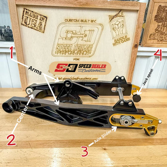 SPEED DEALER CUSTOMS SWINGARM - HARLEY DAVIDSON FXR