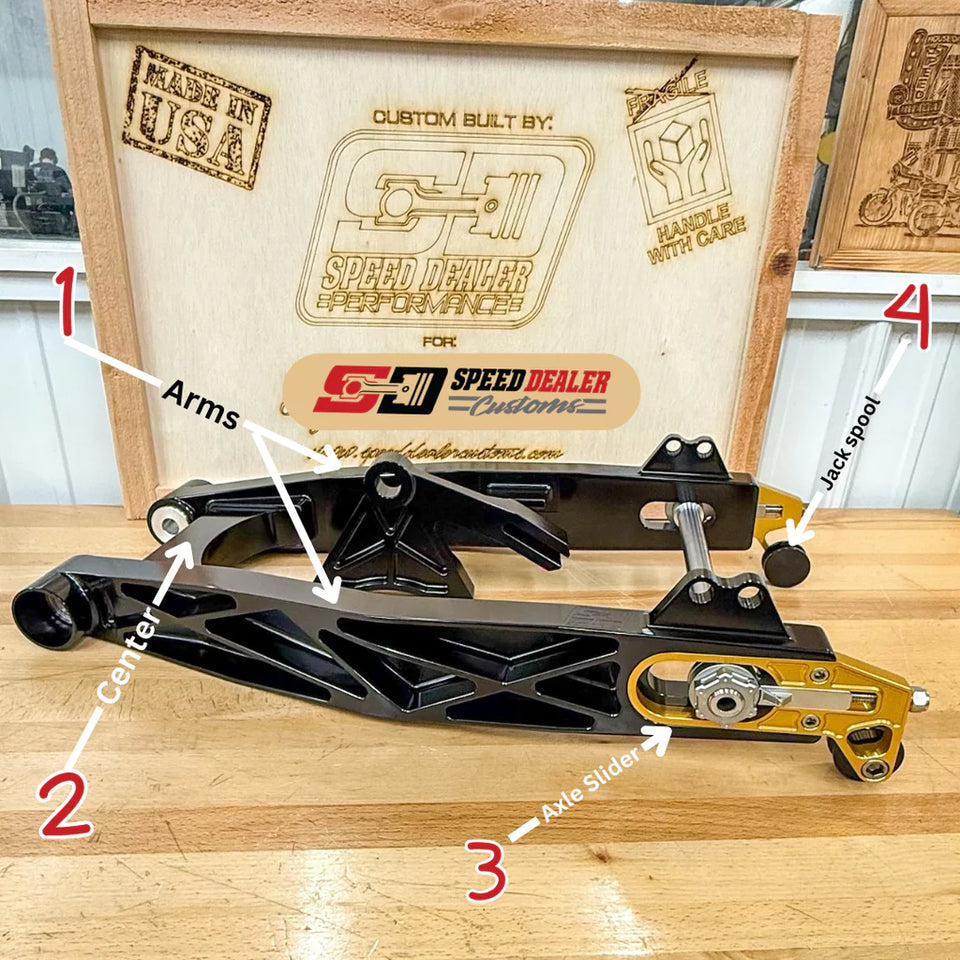 SPEED DEALER CUSTOMS SWINGARM - HARLEY DAVIDSON FXR