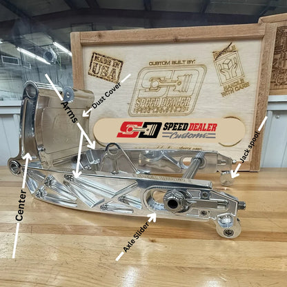 SPEED DEALER CUSTOMS SWINGARM - HARLEY DAVIDSON M8 SOFTAIL 2018 AND UP