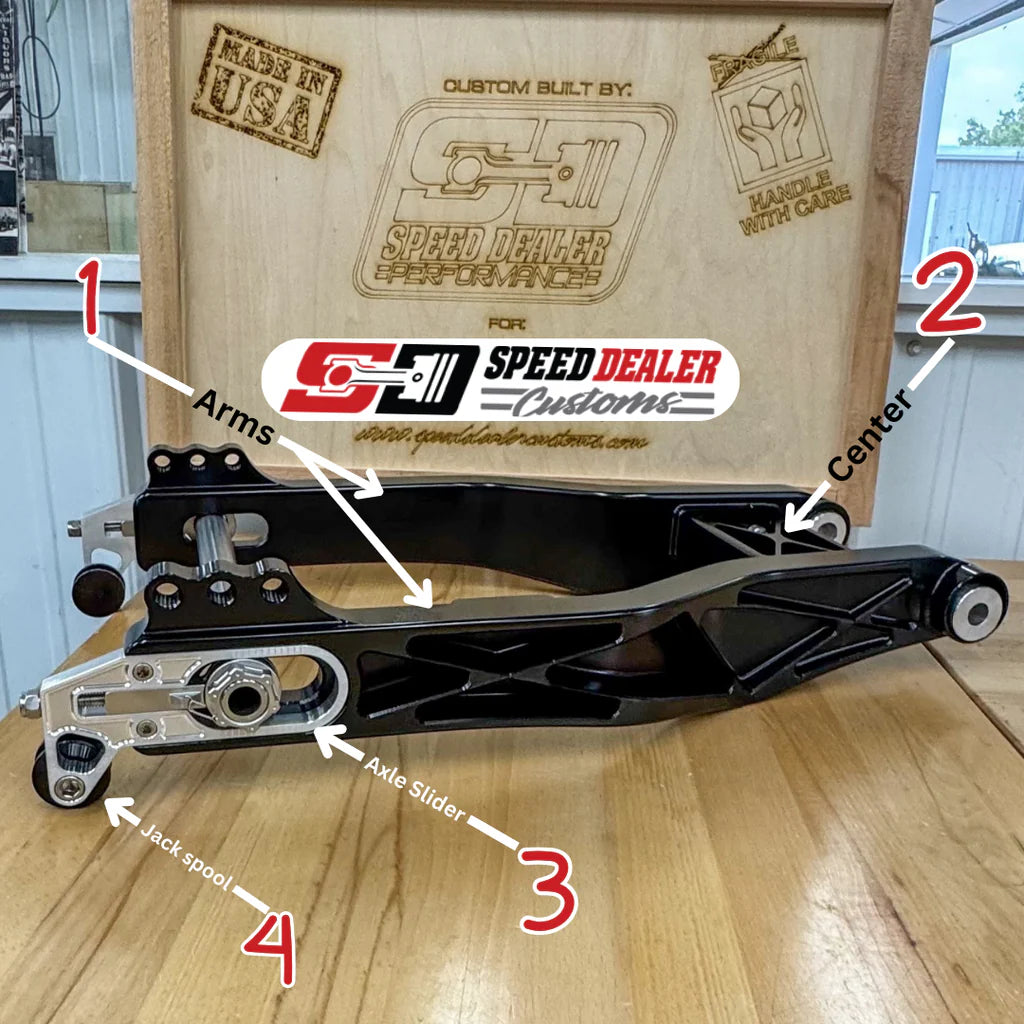 SPEED DEALER CUSTOMS SWINGARM - HARLEY DAVIDSON BAGGERS 2009 TO 2024