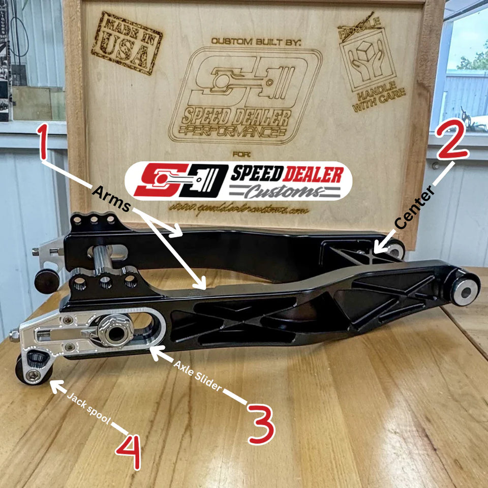 SPEED DEALER CUSTOMS SWINGARM - HARLEY DAVIDSON BAGGERS 2009 TO 2024