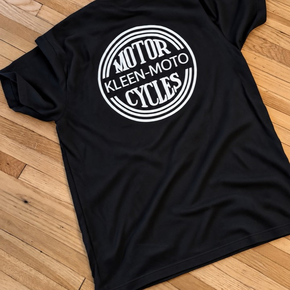 Winged Medallion Tee — black back detail